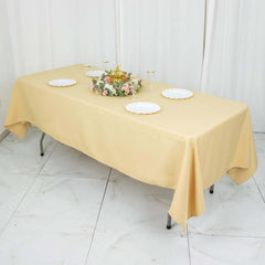 Premium Polyester 60"x102" Rectangle Tablecloth Champagne - Durable 220GSM Wrinkle-Resistant Table Cover