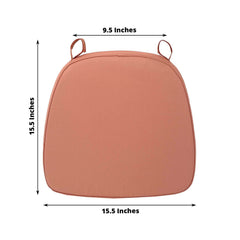 Chiavari Chair Cushion with 1.5" Thick Memory Foam and Ties Terracotta (Rust) - Stylish Removable Cover for Comfort