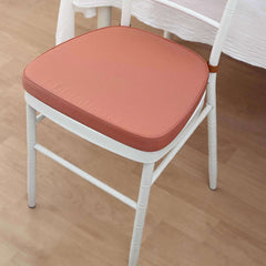 Chiavari Chair Cushion with 1.5" Thick Memory Foam and Ties Terracotta (Rust) - Stylish Removable Cover for Comfort