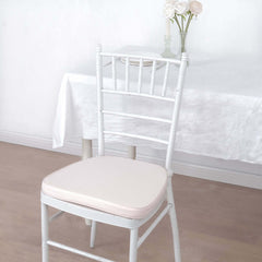 Chiavari Chair Cushion with 1.5" Thick Memory Foam and Ties Blush - Stylish Removable Cover for Comfort