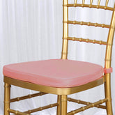 Chiavari Chair Cushion with 1.5" Thick Memory Foam and Ties Dusty Rose - Stylish Removable Cover for Comfort