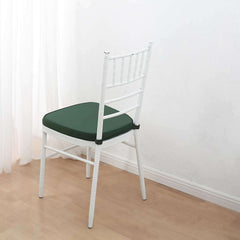 Chiavari Chair Cushion with 1.5" Thick Memory Foam and Ties Hunter Emerald Green - Stylish Removable Cover for Comfort