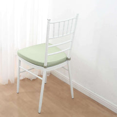 Chiavari Chair Cushion with 1.5" Thick Memory Foam and Ties Sage Green - Stylish Removable Cover for Comfort