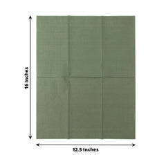 50-Pack Paper Napkins Soft Olive Green - Disposable 2-Ply Cocktail and Beverage Napkins for Weddings
