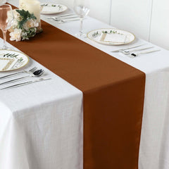 Polyester 12"x108" Table Runner Cinnamon Brown - Durable & Wrinkle-Resistant Table Decor