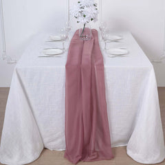 Premium Chiffon 6ft Table Runner Mauve/Cinnamon Rose - Flowy & Lightweight Table Decor