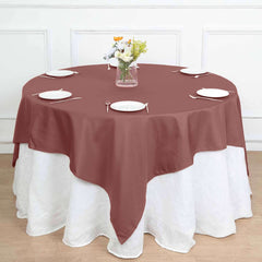 70"x70" Cinnamon Rose Polyester Square Table Overlay