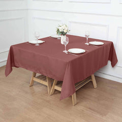 Cinnamon Rose Polyester Square Tablecloth 70"x70"