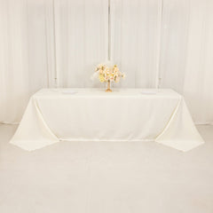 Cotton Blend 90"x156" Rectangle Tablecloth Ivory - Seamless Wrinkle-Resistant Table Cover