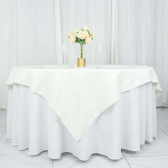Premium Polyester 70"x70" Table Overlay Square Tablecloth Ivory 220GSM Wrinkle-Resistant Table Cover