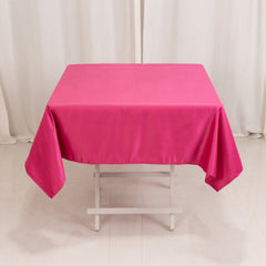 Lamour Satin 54"x54" Square Tablecloth Fuchsia - Durable & Silk-Like Table Cover