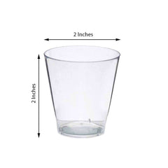 50-Pack Plastic Shot Glasses Clear - Reliable Disposable Drinkware for Shooters 2oz