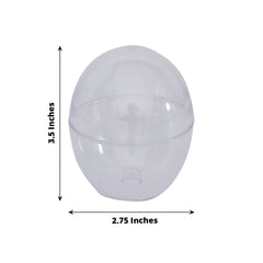 12-Pack Plastic Party Favor Cup Containers Clear Egg Shape Design - Disposable Mini Dessert Cups with Dome Lids for Candy Buffets & Dessert Displays 4oz