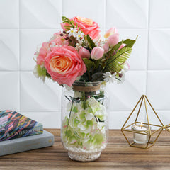 2-Pack Glass Vase Jars Clear with Twine Rope Handle - Rustic Hanging Terrariums for Events 16"