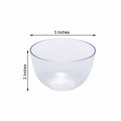 12-Pack Plastic Mini Snack Bowls Clear - Compact Disposable Bowls for Parties 4oz