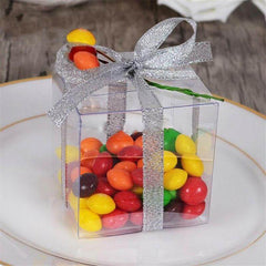 25 Pack 2" Easy-To-Assemble Clear PVC Party Favor Candy Gift Boxes