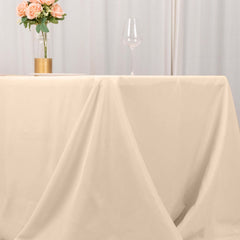 Premium Polyester 90"x156" Rectangle Tablecloth Beige - Seamless 220GSM Stain-Resistant Table Cover