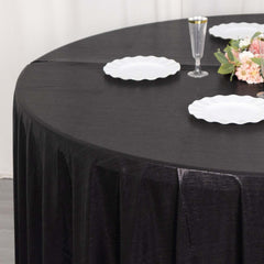 Sequin Dots Polyester Round 120" Tablecloth Black - Wrinkle Free & Sparkling Table Cover