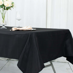 Premium Polyester 54"x96" Rectangle Tablecloth Black - Durable 220GSM Stain-Resistant Fabric Table Cover