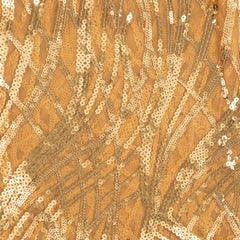 Sequin Mesh 20"x20" Napkin Gold - Wave Embroidered Reusable Cloth Napkin for Glitzy Table Settings