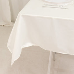 Lamour Satin 54"x54" Table Overlay Square Tablecloth Ivory - Durable & Silk-Like Table Cover