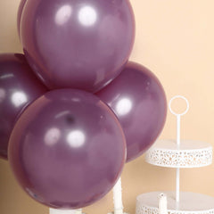 25 Pack 12" Matte Pastel Eggplant Helium or Air Latex Party Balloons