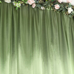 8ftx10ft Olive Green Satin Event Curtain Drapes, Backdrop Event Panel