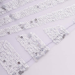 Sequin Napkins 20"x20" Silver - Diamond Pattern Reusable Napkin