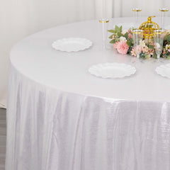 Sequin Dots Polyester Round 120" Tablecloth Silver - Wrinkle Free & Sparkling Table Cover