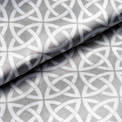 54"x10 Yards Silver White Zen Design Satin Fabric Bolt, DIY Craft Fabric Roll