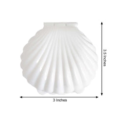 12-Pack Seashell Candy Container Gift Boxes White Beach Theme - Decorative Mini Favor Boxes for Jewelry 3.5"