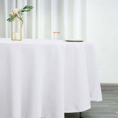 Polyester 108" Round Tablecloth White - Wrinkle-Resistant and Stylish Table Cover