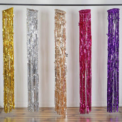 Metallic Purple Foil Fringe Hanging Curtain Column