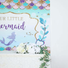 5ftx7ft "Our Little Mermaid" Print Vinyl Photo Shoot Backdrop