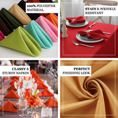 5 Pack Polyester 17"x17" Napkins Champagne - Durable & Wrinkle Resistant Dinner Napkins