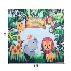 8ftx8ft Jungle Animal "Welcome To My Safari" Vinyl Photo Backdrop