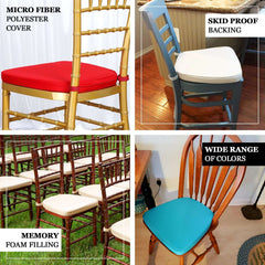 Chiavari Chair Cushion with 1.5" Thick Memory Foam and Ties Dusty Rose - Stylish Removable Cover for Comfort