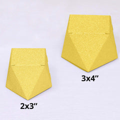 25 Pack 3"x4" DIY Gold Glittered Geometric Wedding Favor Gift Box