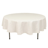 Cotton Blend 90" Round Tablecloth Ivory - Wrinkle-Resistant Table Cover
