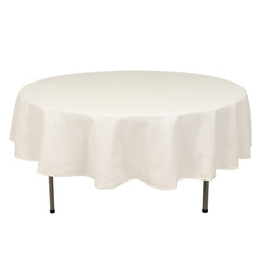 Cotton Blend 90" Round Tablecloth Ivory - Wrinkle-Resistant Table Cover