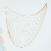 Cotton Fish Net Natural - Stylish Nautical Backdrop With Ties for Parties & Events 5ftx5ft