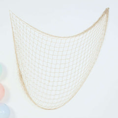 Cotton Fish Net Natural - Stylish Nautical Backdrop With Ties for Parties & Events 5ftx5ft