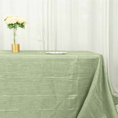 Taffeta 90"x156" Rectangle Tablecloth Sage Green - Accordion Crinkle Seamless Table Cover