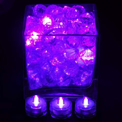 12-Pack LED Lights Flower Design - Submersible Waterproof Purple Battery Operated