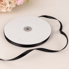 100 Yards 3 8" Black Single Face Decorative Satin Ribbon