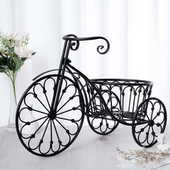Tricycle Planter Basket Black Decorative Design - Metal Indoor/Outdoor Plant Stand 22"