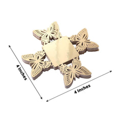 50-Pack Mini Paper Truffle Cup Liners Butterfly Square Design Metallic Gold - 225GSM Cupcake Tray Wrappers 4"