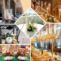 2-Pack Glass Pillar Hurricane Candle Shades - Clear Chimney Tube with 2.25" Wide Open Ends 12"