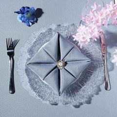 6-Pack Plastic Round Charger Plates 12" in Clear with Reef Design, Decorative Dinner Party Serving Plates