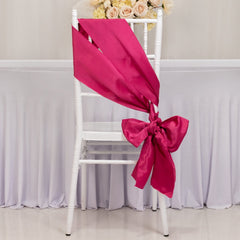 5 Pack Lamour Satin 6"x106" Chair Sashes Fuchsia - Stylish Reusable Decorative Bows